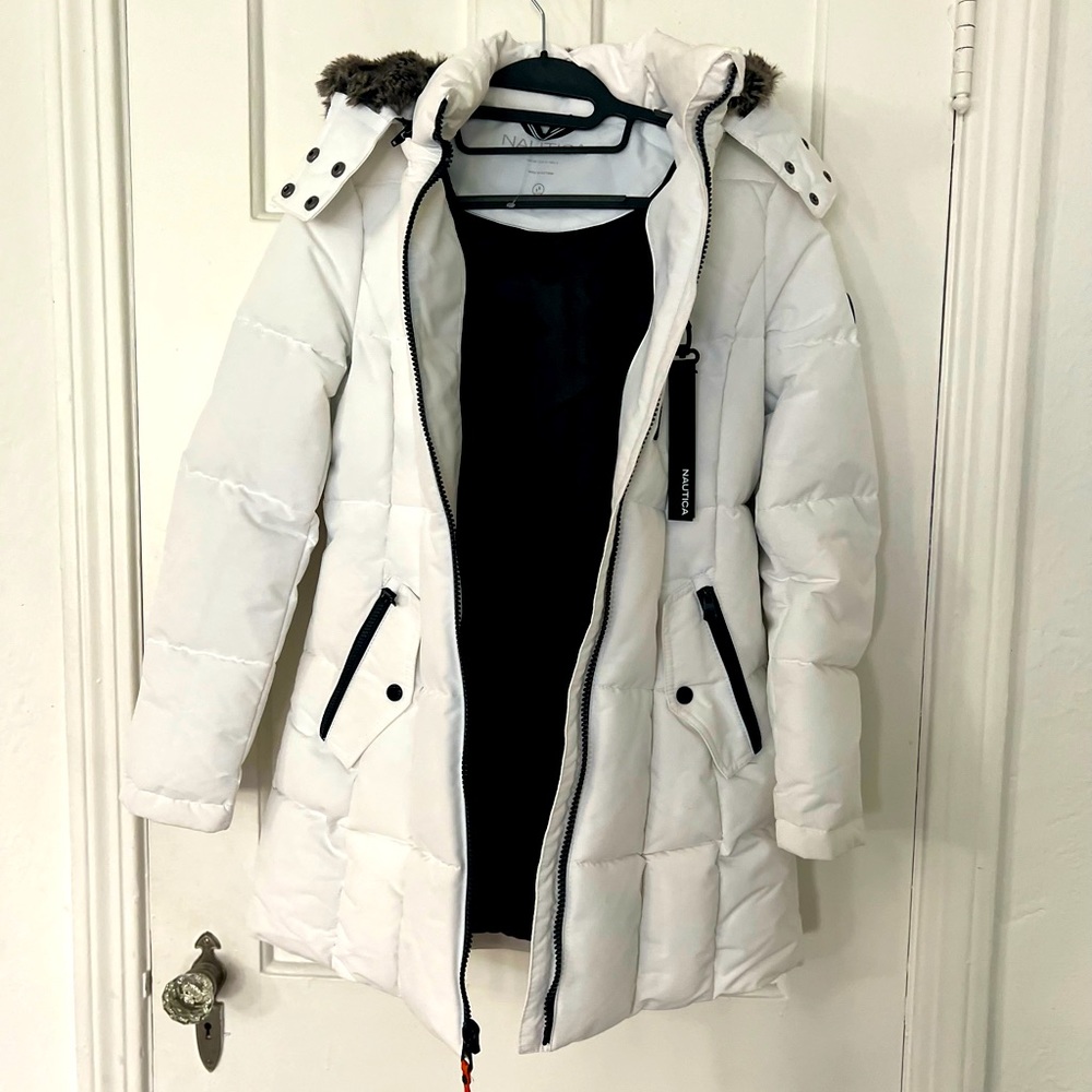 Nautica White Puffer Coat